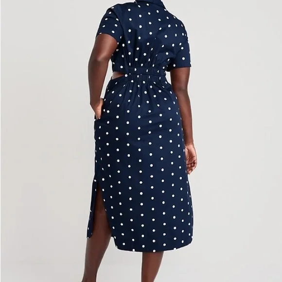 Old Navy Cutout Midi Shirt Dress - Picture 3 of 6